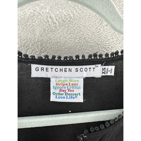 Gretchen Scott Dress Womens XS Black Beach Cover Up Lace Swim 3/4 Sleeve - Picture 2 of 6